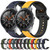 For Samsung Galaxy Watch 46mm 22mm Convex Loop Two-Color Silicone Watch Band(Black+White)