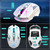 HXSJ T300 7 Keys 2400DPI 2.4G Colorful Luminous Wireless Mouse(White)