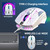 HXSJ T300 7 Keys 2400DPI 2.4G Colorful Luminous Wireless Mouse(White)