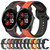 For Garmin Venu 2 Plus 20mm Convex Loop Two-Color Silicone Watch Band(Red+Black)