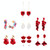 Long Exaggerated Fabric Art Handmade Petal Earrings, Color: E1910-6 Colorful