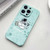 For iPhone 14 Liquid Silicone Straight Side Phone Case(Green Astronaut)