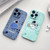 For iPhone 14 Liquid Silicone Straight Side Phone Case(Green Astronaut)