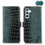 For Samsung Galaxy A24 4G Crocodile Top Layer Cowhide Leather Phone Case(Green)