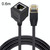 Straight Head 0.6m Cat 8 10G Transmission RJ45 Male To Female Computer Network Cable Extension Cable(Black)