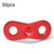 50pcs Outdoor Camping Aluminum Alloy Binocular Wind Rope Buckle Canopy Tent Pull Rope Stop Adjustment Piece, Color: Red