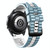 22mm Universal Ocean Style Silicone Two Color Watch Band(Blue White)