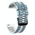 22mm Universal Ocean Style Silicone Two Color Watch Band(Blue White)