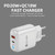 PD04 Type-C + USB Mobile Phone Charger with Type-C to Type-C Cable, EU Plug(White)