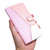 For Samsung Galaxy S23 Ultra 5G Tricolor Stitching Flip Leather Phone Case(Pink)