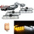 4 in 1 Car 16LEDs Grille Flash Lights Warning Lights with Wireless Remote Control(White Yellow)