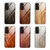 For Samsung Galaxy A14 5G Wood Grain Glass Phone Case(Coffee)