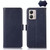 For Motorola Moto G53 5G Crazy Horse Top Layer Cowhide RFID Leather Phone Case(Blue)