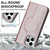 For iPhone 13 Pro Max Rhombic MagSafe RFID Anti-Theft Wallet Leather Phone Case(Rose Gold)