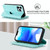 For iPhone 13 Pro Rhombic MagSafe RFID Anti-Theft Wallet Leather Phone Case(Sky Blue)