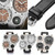 Oulm 9415 Double Time Zone Men Belt Watch Big Dial Compass Quartz Watch(Black)