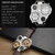 Oulm 9415 Double Time Zone Men Belt Watch Big Dial Compass Quartz Watch(Black)