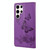 For Samsung Galaxy S23 Ultra 5G Butterfly Embossed Horizontal Flip Leather Phone Case(Purple)