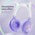 KE28 RGB Cute Cat Ears Bluetooth Wireless Music Headset with Detachable Mic(Pinple)