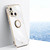 For Xiaomi Redmi 12C 4G XINLI Straight Edge 6D Electroplate TPU Phone Case with Ring Holder(White)