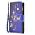 For vivo Y02 4G Colored Drawing Pattern Zipper Leather Phone Case(Purple Butterfly)