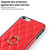 For iPhone SE 2020 / SE 2022 / 7 / 8 Rhombic PU Leather Phone Case with Ring Holder(Red)