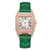 Women Tonneau Square Strap Quartz Watch, Color: Green