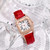 Women Tonneau Square Strap Quartz Watch, Color: Green