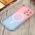 For iPhone 14 Plus Liquid TPU Silicone Gradient MagSafe Phone Case(Pink Blue)