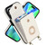 For iPhone 14 Pro Max Ring Holder RFID Card Slot Phone Case with Long Lanyard(Beige)