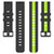 For Garmin Approach S40 20mm Vertical Two-Color Silicone Watch Band(Black+Lime Green)