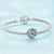 SCC2446 Sterling Silver S925 Hollow Blue and White Interval Zircon Flower Bracelet Beads
