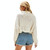 Solid Color High Neck Pullover Knitted Top Short Stranded Flowers Knitted Sweater, Size: S(Camel)