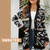 Autumn and Winter Female Diamond Loose Knitted Cardigan Jacquard Medium-length Sweater Jacket, Size: XL(Brown) Autumn and Winter Female Diamond Loose Knitted Cardigan Jacquard Medium-length Sweater Jacket, Size: XL(Brown)