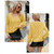 V-neck Sweater Women Autumn and Winter Loose Knitted Bottoming Shirt, Size: S(Yellow) V-neck Sweater Women Autumn and Winter Loose Knitted Bottoming Shirt, Size: S(Yellow)