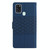 For Samsung Galaxy A20S Diamond Embossed Skin Feel Leather Phone Case with Lanyard(Dark Blue)