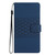 For iPhone 13 Diamond Embossed Skin Feel Leather Phone Case with Lanyard(Dark Blue)