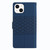 For iPhone 13 Diamond Embossed Skin Feel Leather Phone Case with Lanyard(Dark Blue)
