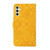 For Samsung Galaxy A34 Ethnic Style Embossed Pattern Leather Phone Case(Yellow)