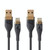 2pcs 2.4A USB to 8 Pin Transparent Fast Charging Data Cable, Length: 1m(Black)