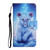 For Samsung Galaxy A54 Colored Drawing Pattern Leather Phone Case(Little Leopard)