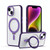 For iPhone 14 Plus Skin Feel MagSafe Shockproof Protective Phone Case with Holder(Purple)