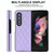 For Samsung Galaxy Z Fold3 Rhombic Microfiber Folding Phone Case(Purple)