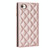 For iPhone SE 2022 / SE 2020 / 8 / 7 Grid Texture Lanyard Zipper Leather Phone Case(Rose Gold)