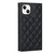 For iPhone 13 Grid Texture Lanyard Zipper Leather Phone Case(Black)