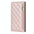 For iPhone 14 Pro Grid Texture Lanyard Zipper Leather Phone Case(Rose Gold) For iPhone 14 Pro Grid Texture Lanyard Zipper Leather Phone Case(Rose Gold)
