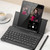 For Huawei Mate X2 GKK Magnetic Folding Bluetooth Keyboard Leather Case with Pen(Carbon Fibre)