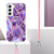 For Samsung Galaxy S23 5G Electroplating IMD Splicing Dual-side Marble TPU Phone Case with Lanyard(Dark Purple)