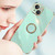 For iPhone 14 Plus XINLI Straight Edge 6D Electroplate TPU Phone Case with Ring Holder(Mint Green)