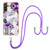 For Samsung Galaxy A14 5G Electroplating IMD TPU Phone Case with Lanyard(Purple Flower)